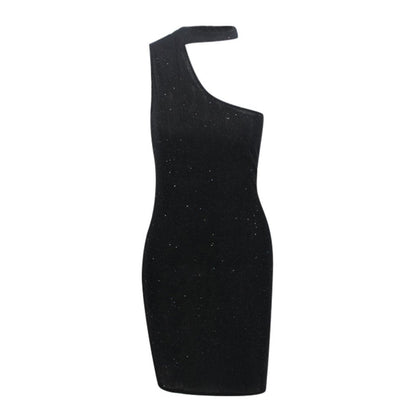 Womens Sexy Glitter Open Back Bandage Bodycon Dress SIZE S-XL