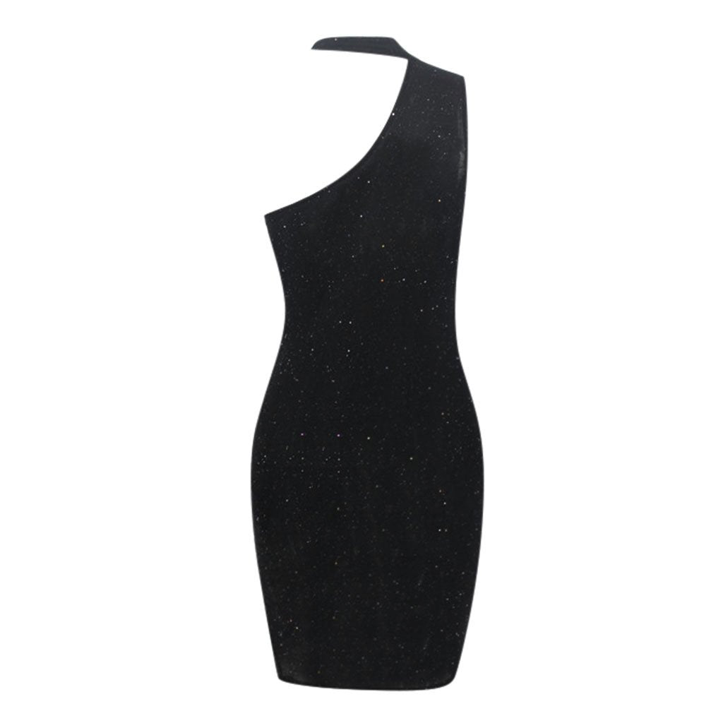 Womens Sexy Glitter Open Back Bandage Bodycon Dress SIZE S-XL
