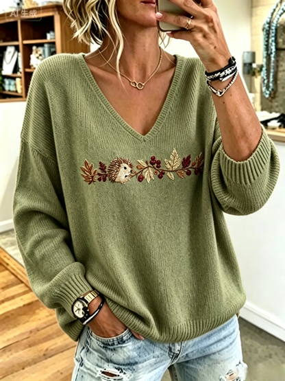 Women Animal Long Sleeve Comfy Casual Sweater