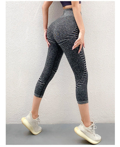Womens Seamless Stretch High Waist Capris SIZE S/M-L/XL