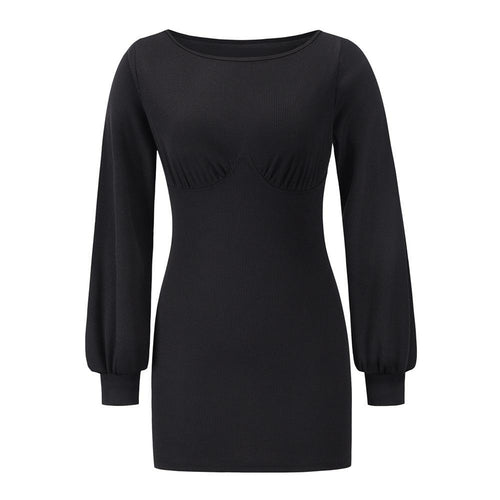 Women's Sexy Casual Long Sleeve Short Mini Dress SIZE S-2XL