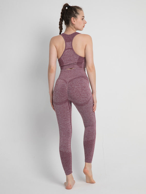 Womens Seamless Two piece Racerback Bra Vest Set SIZE S-L